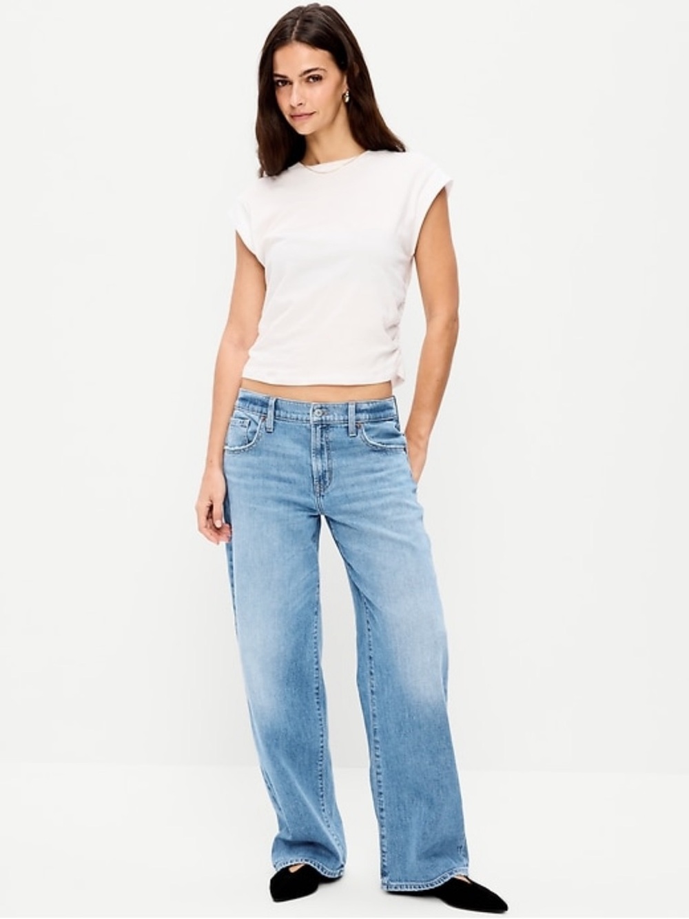 Old Navy Light Blue Wide-Leg Jeans - Women's- PETITE